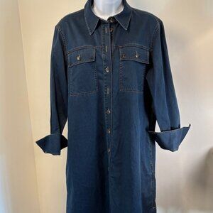 Lafayette 148 New York Blue Long Sleeve Dress